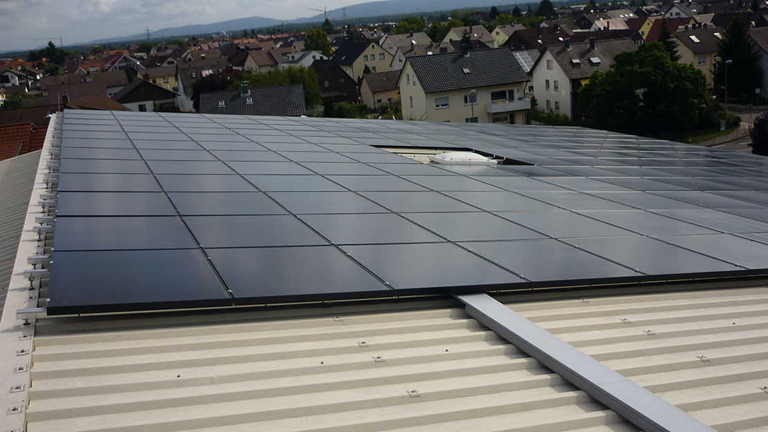 Solar panels in a school, Germany